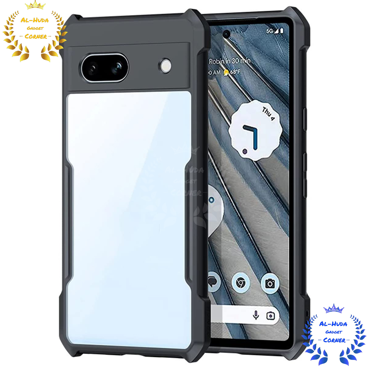 Picture of Shockproof & Transparent Crystal Clear Back Cover Case / Matte Protective Lens Flexible Back Cover for Google Pixel 7a 5G | Slim Silicone Cover with Soft Lining Shockproof Full Body Bumper Case