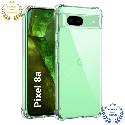 Picture of Shockproof & Transparent Crystal Clear Back Cover Case / Matte Protective Lens Flexible Back Cover for Google Pixel 8A 5G | Slim Silicone Cover with Soft Lining Shockproof Full Body Bumper Case