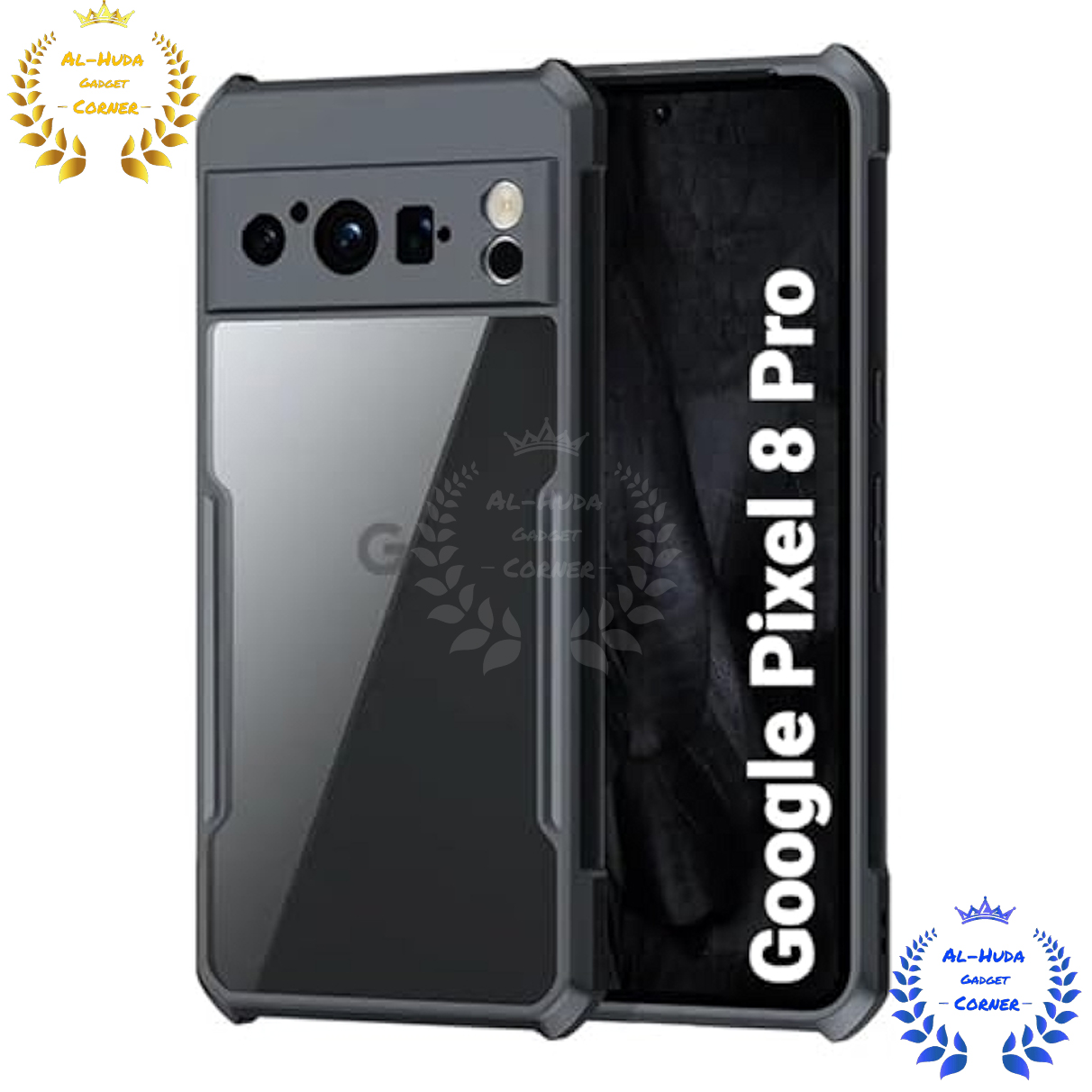 Picture of Shockproof & Transparent Crystal Clear Back Cover Case / Matte Protective Lens Flexible Back Cover for Google Pixel 8 Pro 5G | Slim Silicone Cover with Soft Lining Shockproof Full Body Bumper Case