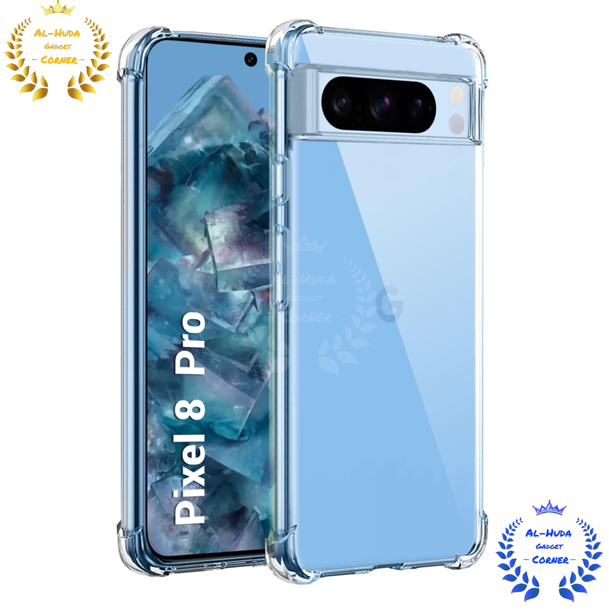 Picture of Shockproof & Transparent Crystal Clear Back Cover Case / Matte Protective Lens Flexible Back Cover for Google Pixel 8 Pro 5G | Slim Silicone Cover with Soft Lining Shockproof Full Body Bumper Case