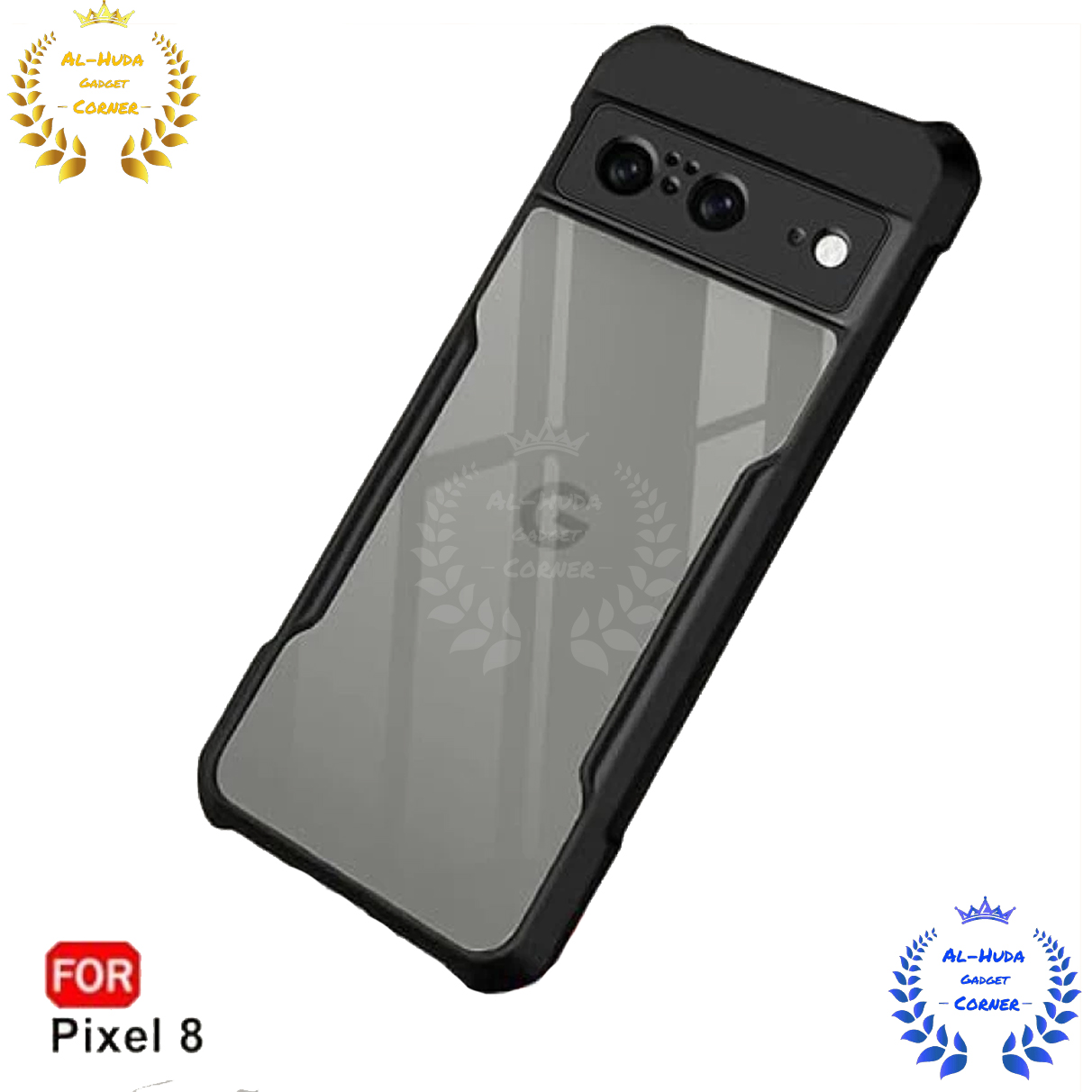 Picture of Shockproof & Transparent Crystal Clear Back Cover Case / Matte Protective Lens Flexible Back Cover for Google Pixel 8 5G | Slim Silicone Cover with Soft Lining Shockproof Full Body Bumper Case