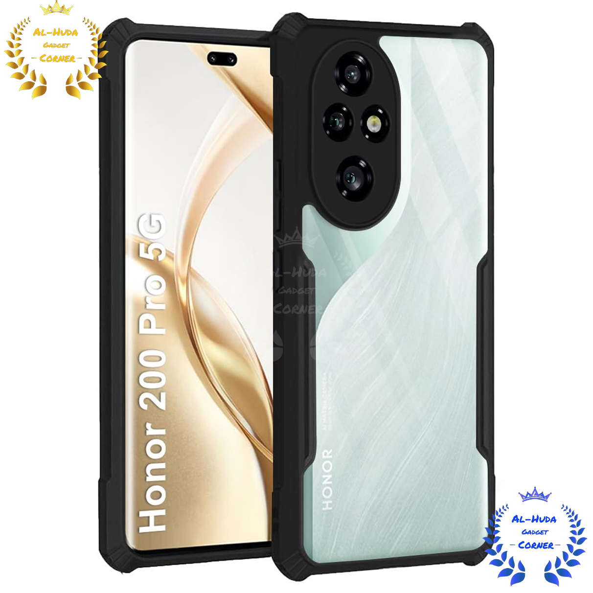 Picture of Shockproof & Transparent Crystal Clear Back Cover Case / Matte Protective Lens Flexible Back Cover for Honor 200 Pro 5G | Slim Silicone Cover with Soft Lining Shockproof Full Body Bumper Case