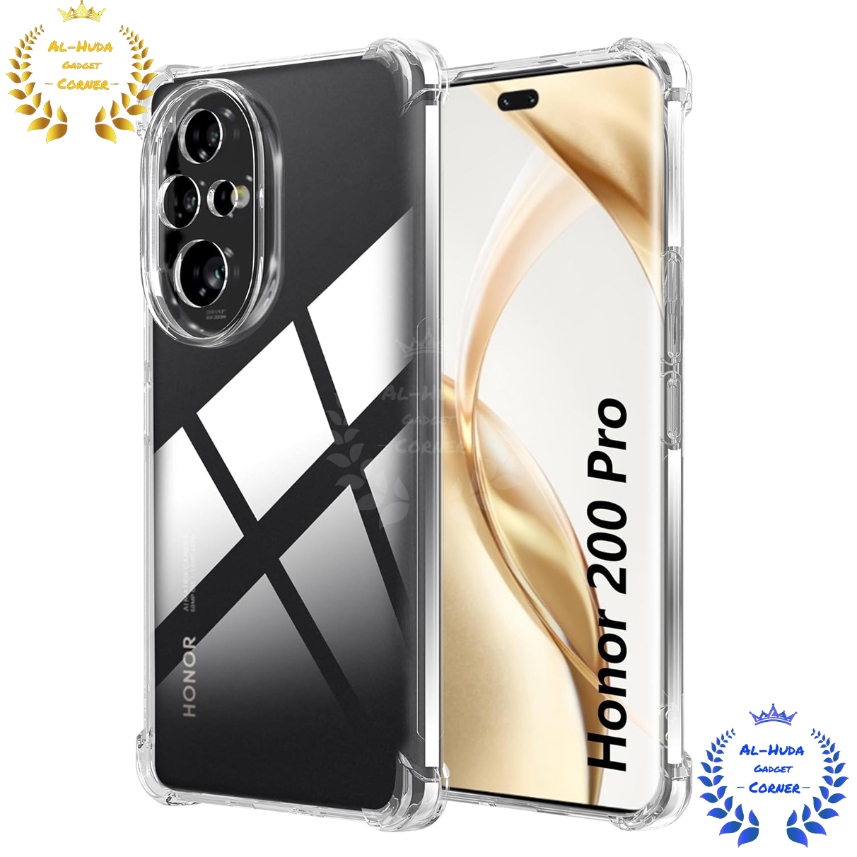 Picture of Shockproof & Transparent Crystal Clear Back Cover Case / Matte Protective Lens Flexible Back Cover for Honor 200 Pro 5G | Slim Silicone Cover with Soft Lining Shockproof Full Body Bumper Case