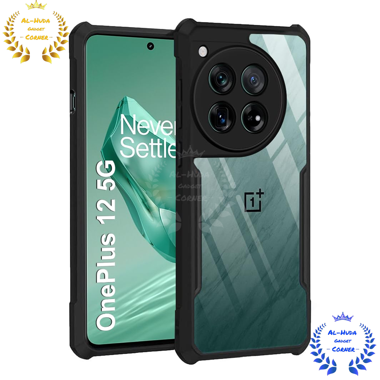 Picture of Shockproof & Transparent Crystal Clear Back Cover Case / Matte Protective Lens Flexible Back Cover for OnePlus 12 5G  / 1+ 12 5G | Slim Silicone Cover with Soft Lining Shockproof Full Body Bumper Case