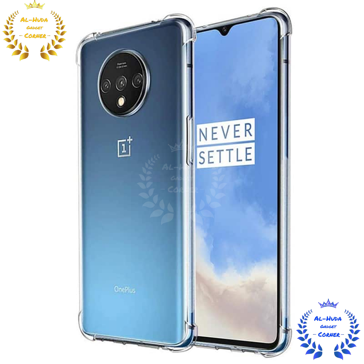 Picture of Shockproof & Transparent Crystal Clear Back Cover Case / Matte Protective Lens Flexible Back Cover for OnePlus 7T / 1+ 7T | Slim Silicone Cover with Soft Lining Shockproof Full Body Bumper Case
