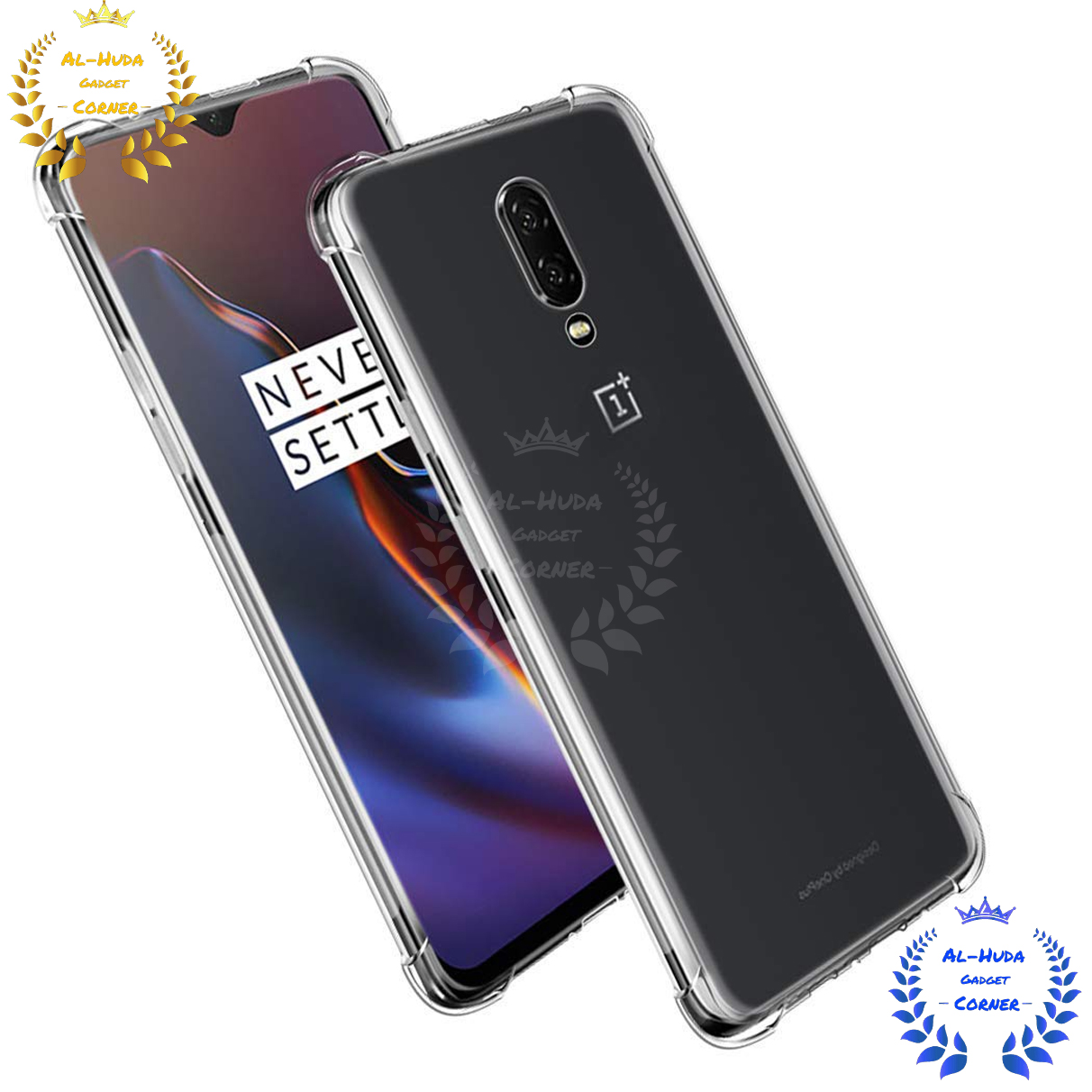Picture of Shockproof & Transparent Crystal Clear Back Cover Case / Matte Protective Lens Flexible Back Cover for OnePlus 7 / OnePlus 6T  / 1+ 7 / 1+ 6T | Slim Silicone Cover with Soft Lining Shockproof Full Body Bumper Case
