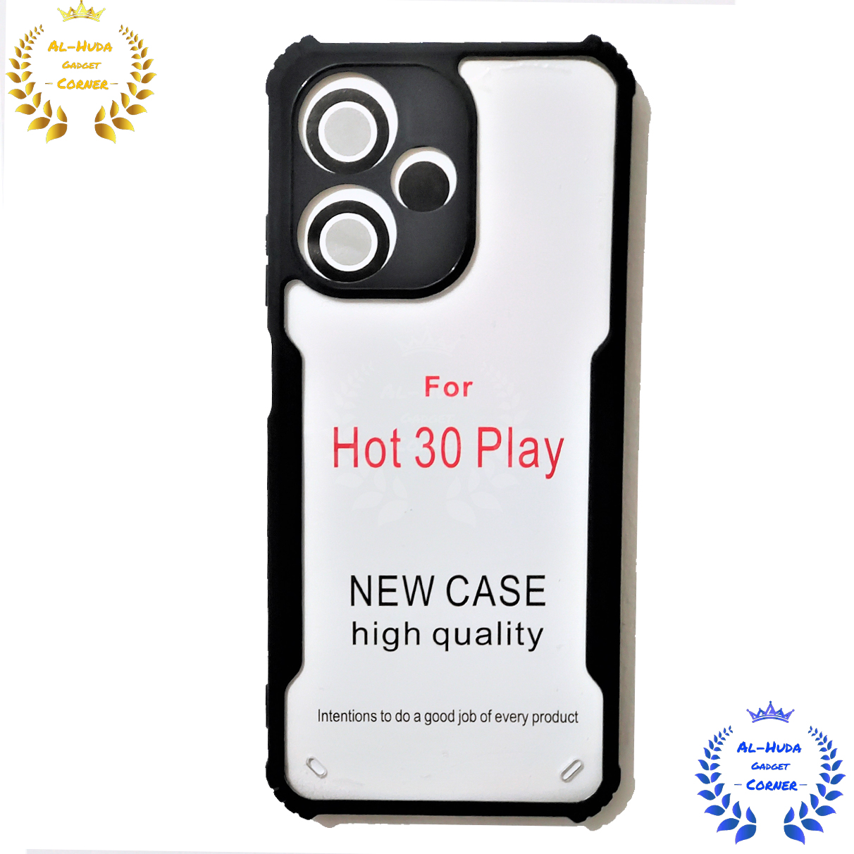 Picture of Shockproof & Transparent Crystal Clear Back Cover Case / Matte Protective Lens Flexible Back Cover for Infinix Hot 30 Play | Slim Silicone Cover with Soft Lining Shockproof Full Body Bumper Case