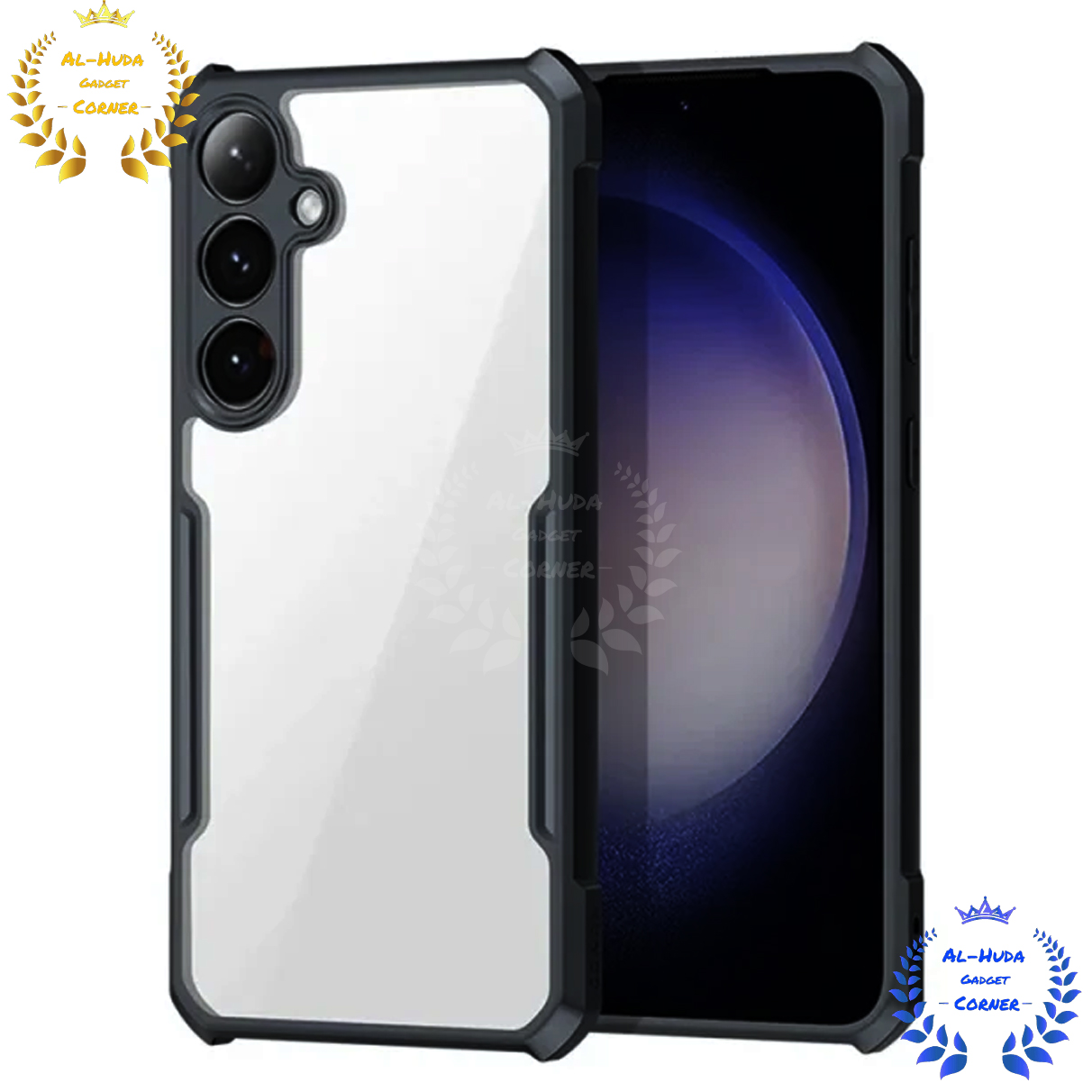 Picture of Shockproof & Transparent Crystal Clear Back Cover Case / Matte Protective Lens Flexible Back Cover for Samsung Galaxy S24+ 5G / Samsung Galaxy S24 Plus | Slim Silicone Cover with Soft Lining Shockproof Full Body Bumper Case