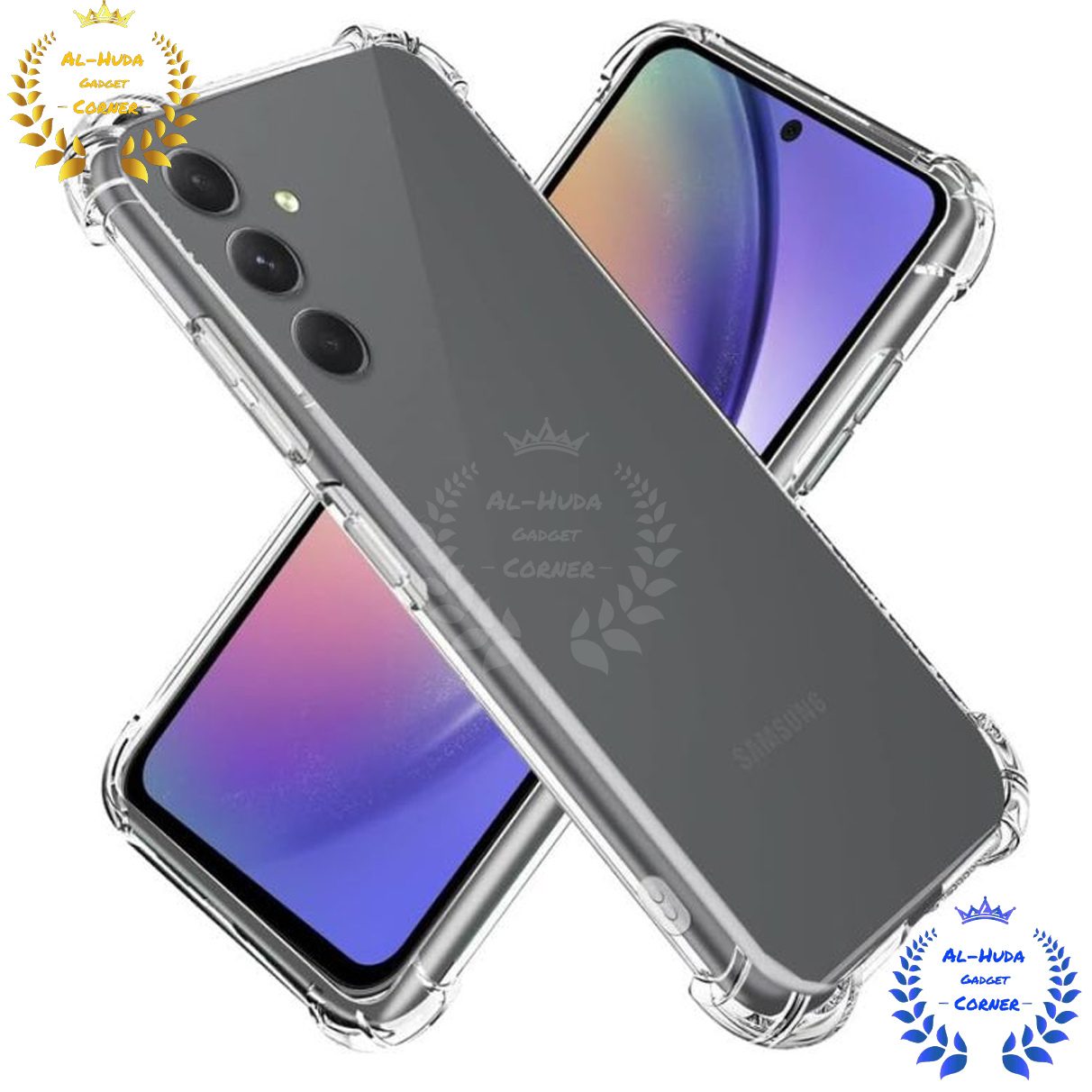 Picture of Shockproof & Transparent Crystal Clear Back Cover Case / Matte Protective Lens Flexible Back Cover for Samsung Galaxy S24+ 5G / Samsung Galaxy S24 Plus | Slim Silicone Cover with Soft Lining Shockproof Full Body Bumper Case