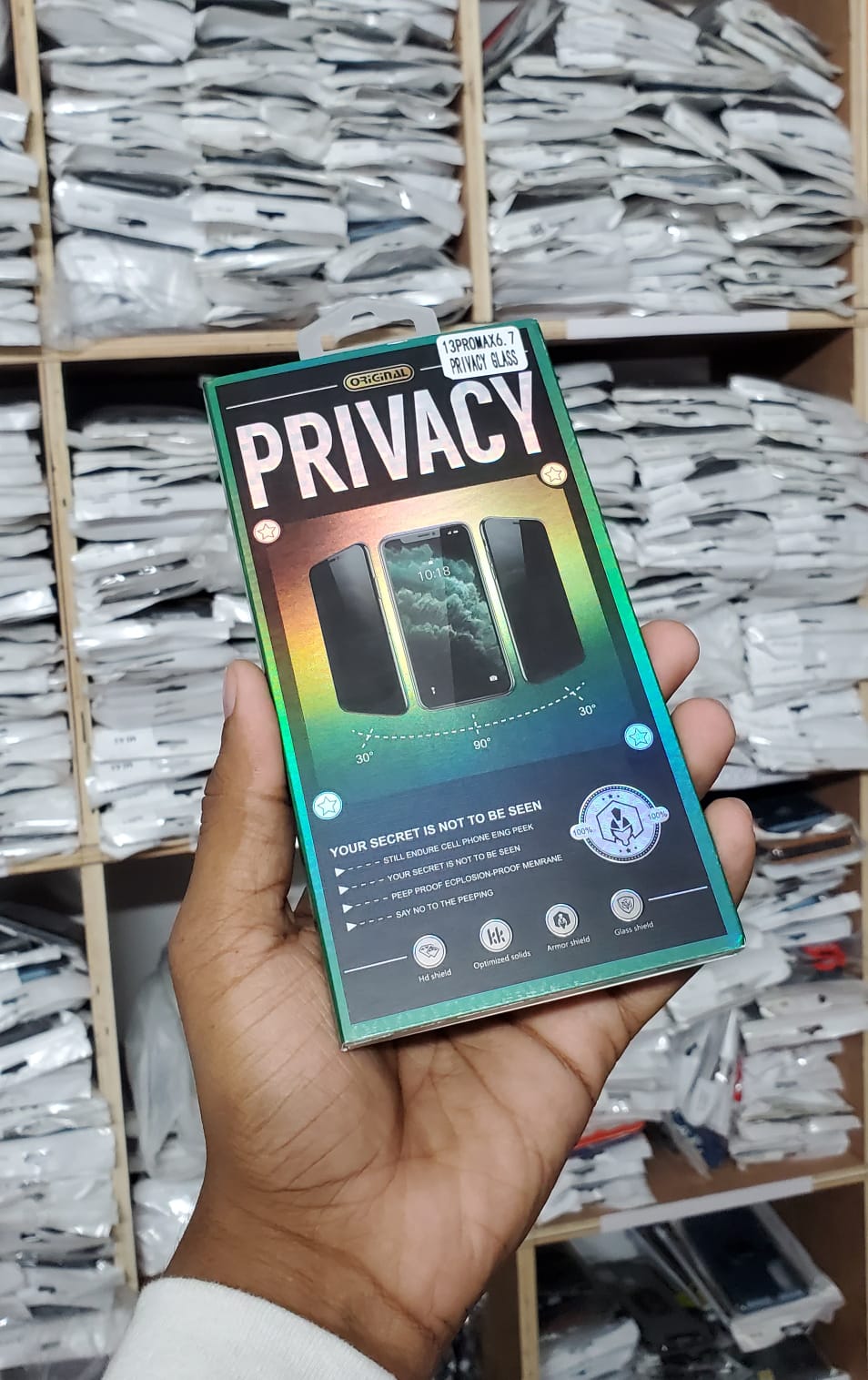 Picture of Original for Apple iPhone 13 Pro Privacy Antibacterial Edge to Edge Screen Protector