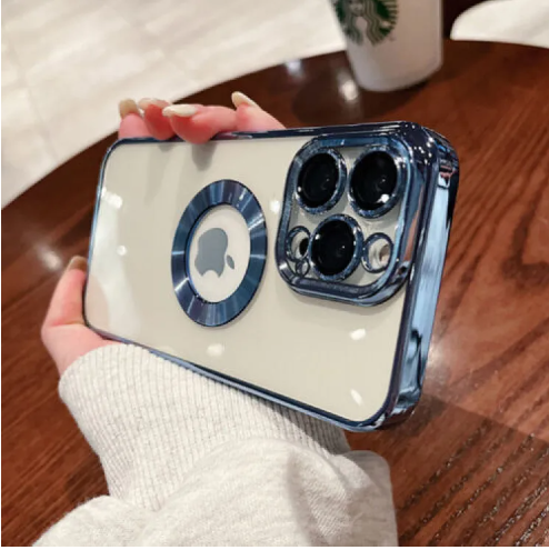Picture of For Iphone 12 Pro Max Cover White Translucent Frosted Feel Color Borders Logo Hole With Camera Protection Clear Back Case