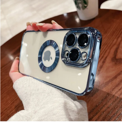 Picture of For Iphone 12 Pro Max Cover White Translucent Frosted Feel Color Borders Logo Hole With Camera Protection Clear Back Case