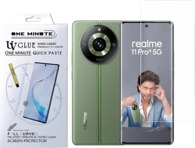 Picture of Realme 11 Pro+ 5G / Realme 11 Pro Plus 5G (A+ GRADE) Premium UV Tempered Glass Screen Protector Curved with Liquid Glue and UV Light -Transparent Clear