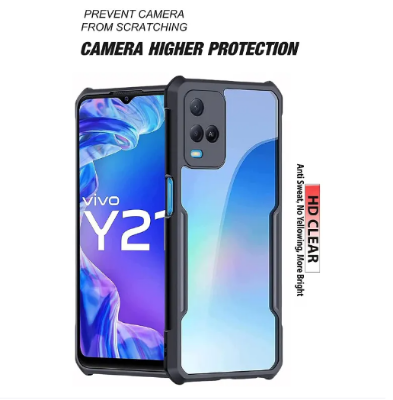 Picture of For Vivo Y21 / Vivo Y21S / Vivo Y33S Edge - Reinforced Shockproof Cushion Back Clear Hybrid Transparent Hard Cover Casing - Phone Back Cover