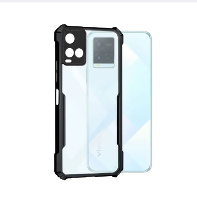 Picture of For Vivo Y21 / Vivo Y21S / Vivo Y33S Edge - Reinforced Shockproof Cushion Back Clear Hybrid Transparent Hard Cover Casing - Phone Back Cover
