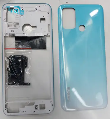 Picture of Replacement Complete Housing Full Body Compatible with Realme 7i Back Panel / Back Shell and LCD Frame with Volume Buttons