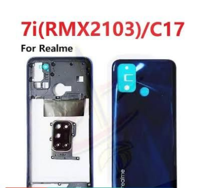 Picture of Replacement Complete Housing Full Body Compatible with Realme 7i Back Panel / Back Shell and LCD Frame with Volume Buttons