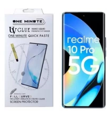 Picture of Realme 10 Pro+ "UV Light Adhesive Tempered Glass Screen Protector