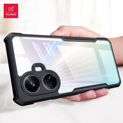 Picture of For Realme 10 Pro Plus Mobile Cover Edge-Reinforced Shockproof Cushion Back Clear Hybrid Transparent Hard Cover Casing