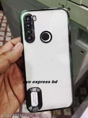 Picture of For Redmi note 8 Cover White Translucent Frosted Feel Color Borders Logo Hole With Camera Protection Clear Back Case`