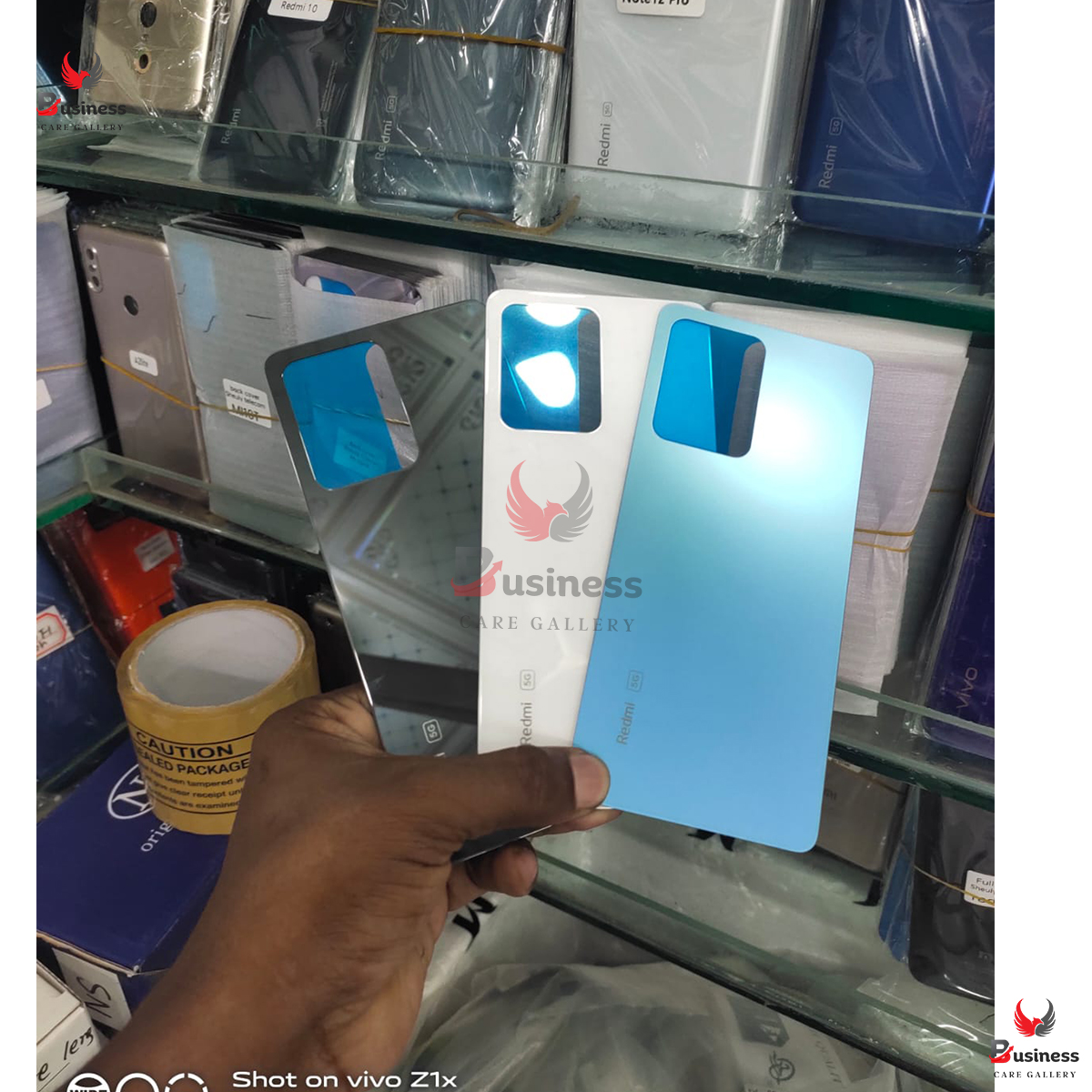 Picture of Replacement Complete Housing Full Body Compatible with Xiaomi Redmi Note 12 Pro 5G Glass Original Back Panel / Back Shell and LCD Frame with Volume Buttons