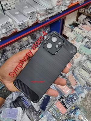 Picture of Symphony Atom 4 Luxury Carbon Fiber Soft Silicon Mobile Phone Back Cover Atom 4 Back Case