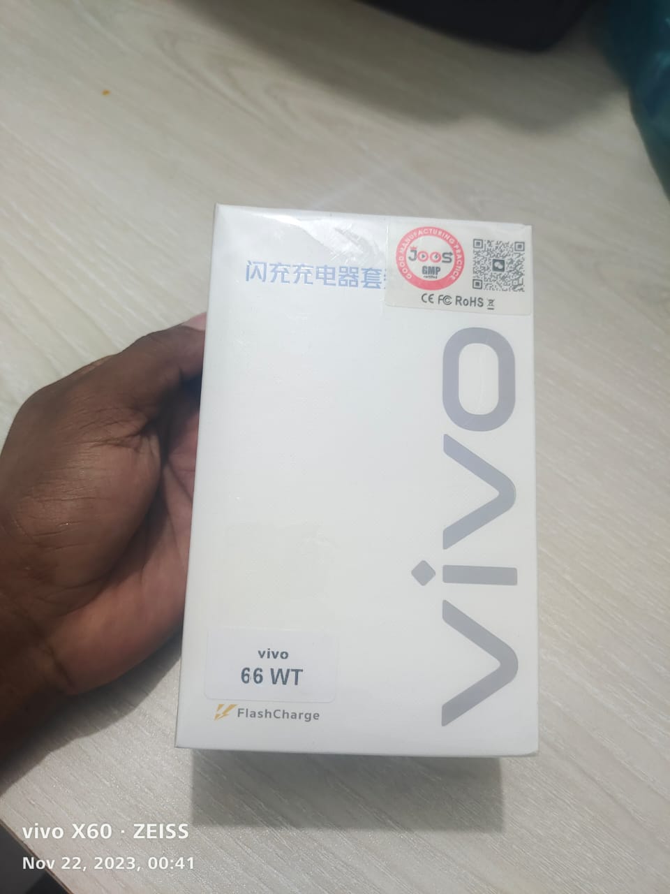 Picture of Original origenal Vivo 66W FlashCharge 2.0 Charger for Vivo X Series & Latest/5G Phones.For Vivo V23 , V23e , V23e 5G , V23 5G , V23 Pro , V25 , V25 , Y35 ,Y55 , Y76 5G , Y75 ,  Y78 , Y78+ , iQOO Z7 , iQOO Z7s , iQOO Pad , X70 Pro