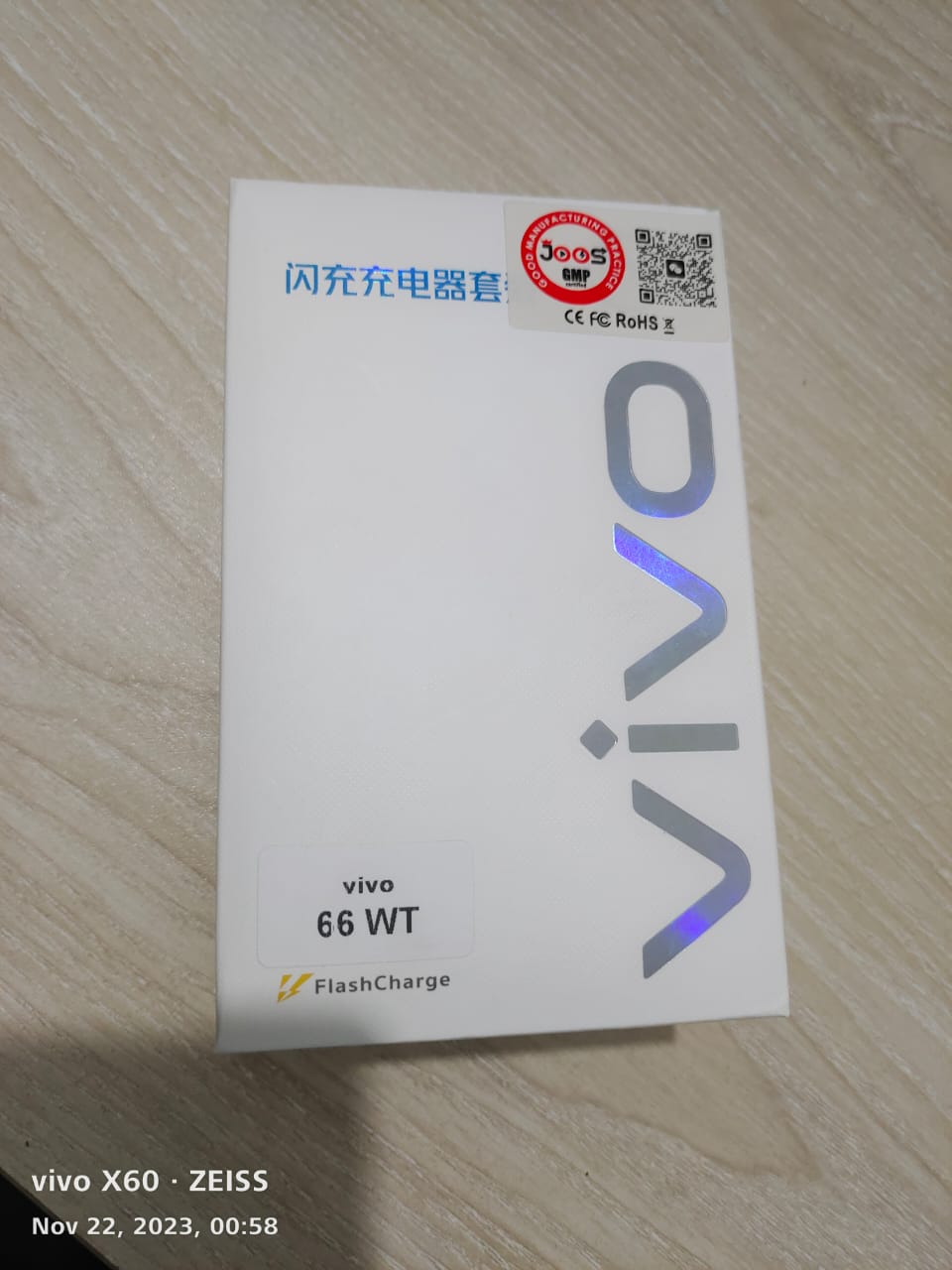 Picture of Original origenal Vivo 66W FlashCharge 2.0 Charger for Vivo X Series & Latest/5G Phones.For Vivo V23 , V23e , V23e 5G , V23 5G , V23 Pro , V25 , V25 , Y35 ,Y55 , Y76 5G , Y75 ,  Y78 , Y78+ , iQOO Z7 , iQOO Z7s , iQOO Pad , X70 Pro