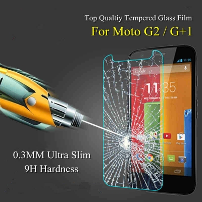Picture of For Motorola Moto G2....3mm screen protector 9H Hard 2.5D Arc Edge Round Border Screen Protector with Clean Tools