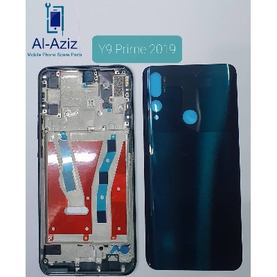 Picture of Huawei y9 prime 2019 সম্পূর্ণ হাউজিং অরিজিনাল কেসিং বডি ব্যাক গ্লাস মাঝারি lcd ফ্রেম রিয়ার ব্যাটারি ডোর কভার রিপ্লেসমেন্ট
