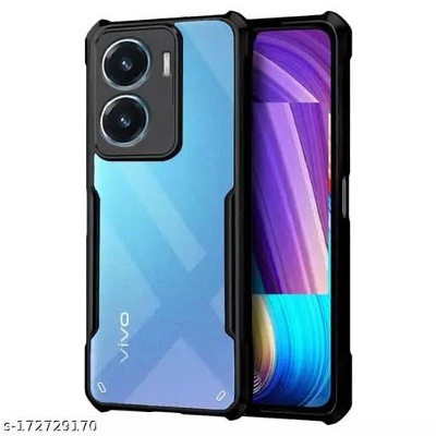 Picture of For Vivo Y16 / Vivo Y56 5G Edge-Reinforced Shockproof Cushion Back Clear Hybrid Transparent Hard Cover Casing