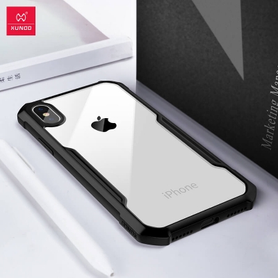 Picture of For Apple iPhone X / iPhone XS Shockproof TPU Bumper Clear Acrylic Mobile Phone Case For iPhone X Back Cover