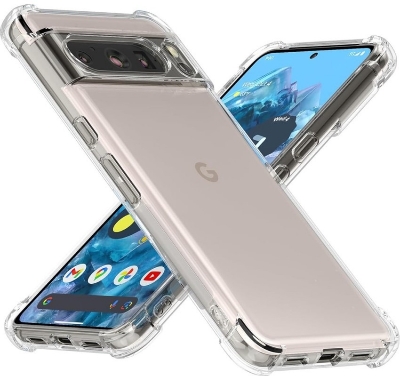 Picture of For Google Pixel  8 Pro Silicone Case Crystal Clear Soft TPU Ultra-Thin Transparent Flexible Airbag Protective Back Case