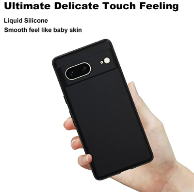 Picture of for Google Pixel 7 , Soft Protective Liquid Silicone Case -Black