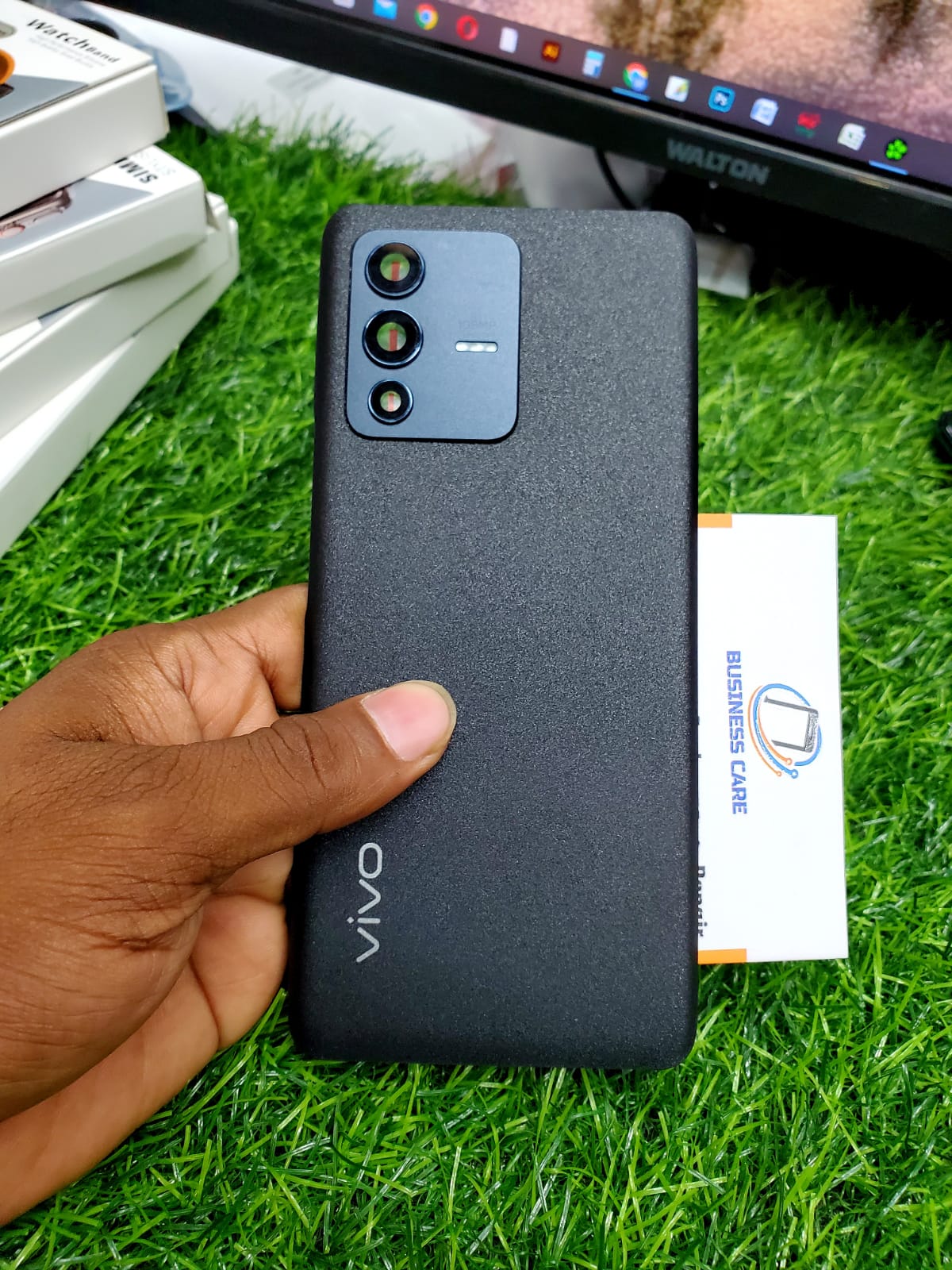 Picture of Original For Vivo V23 Pro Battery Cover Door Back Housing Rear Case For v23 pro V2312 Battery Door Replacement Parts+Camera Lens