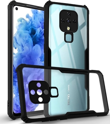 Picture of Tecno Camon 16 Transparent Black Shockproof Camera Protective Premium Quality Back Cover