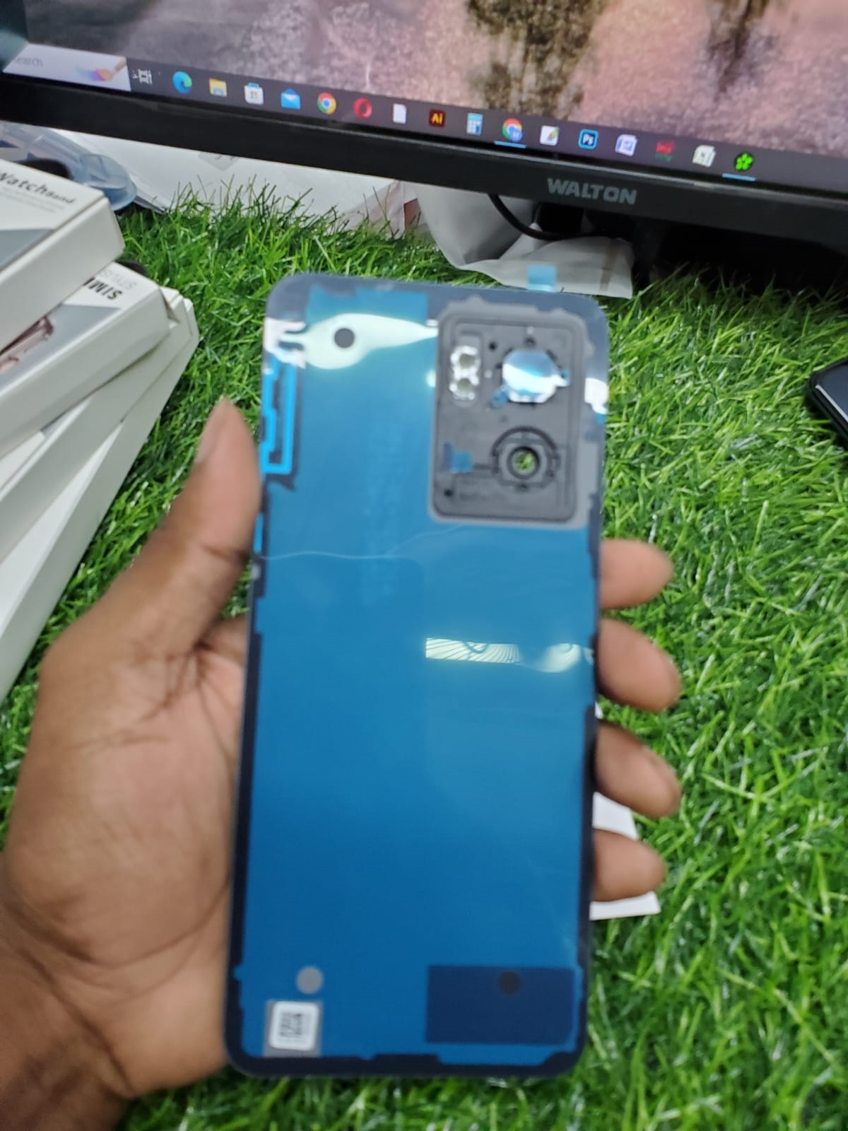 Picture of Original For Realme Narzo 50 5GBattery Cover Door Back Housing Rear Case For Realme Narzo 50 5G Battery Door Replacement Parts+Camera Lens