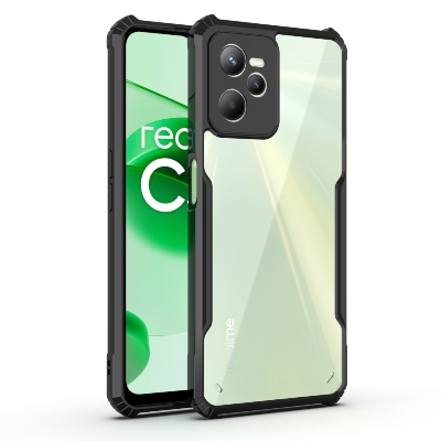 Picture of for Realme c35 Strong Cushion Back Clear Transparent Hard Cover Casing