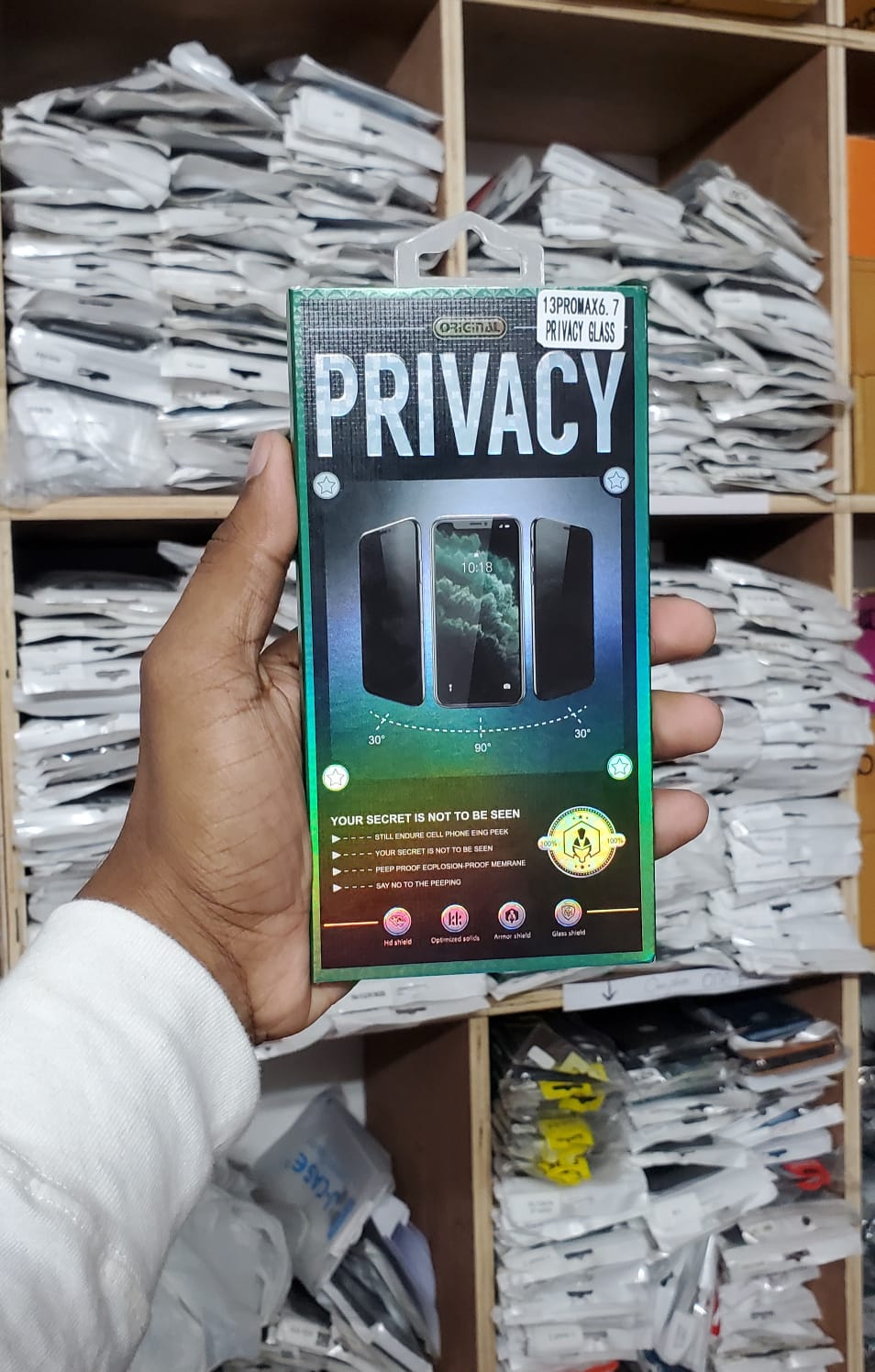 Picture of Original for Apple iPhone 13 Privacy Antibacterial Edge to Edge Screen Protector