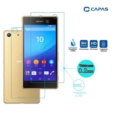 Picture of For Sony Xperia m5 back glass....3mm screen protector 9H Hard 2.5D Arc Edge Round Border Screen Protector with Clean Tools