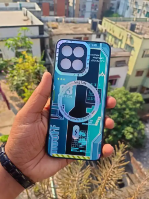 Picture of For Honor X6 / Honor X8 5G Chrome Back Cover Compatible with Ring Logo Cut Pattern Electroplating Shockproof Cover Phone Caes