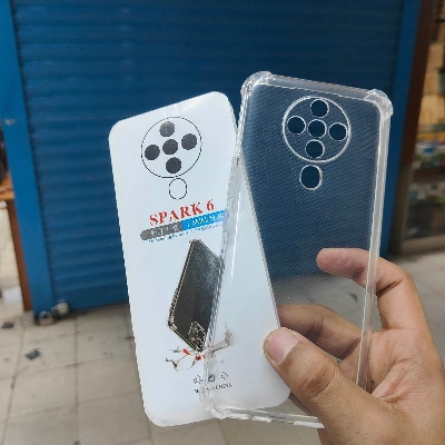 Picture of For Tecno Spark 6, KE7 Clear Cover Soft Thin Anti-Scratches Crystal Case(Transparent)