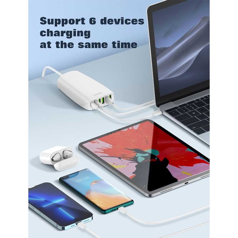 Picture of LDNIO A6573C 65W USB Super Fast Charging 6 Port USB Charger