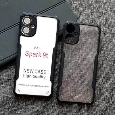 Picture of For Tecno Spark 9T Shockproof TPU Bumper Clear Acrylic Mobile Phone Case For Tecno Spark 9T Back Cover