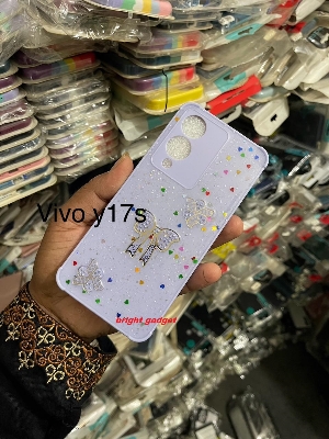 Picture of New Ladies Cover For Vivo Y17s 4G Back Cover Soft Phone Case Flower Glitter Bling Soft Full Stars Phone