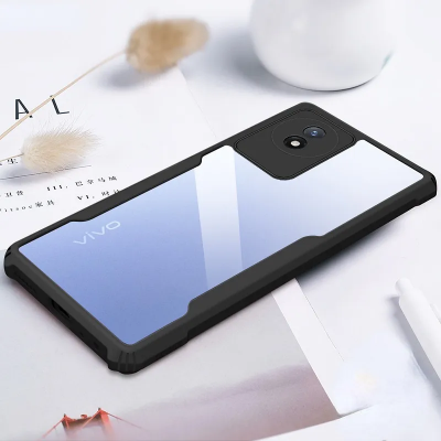 Picture of For Vivo Y02 Edge-Reinforced Shockproof Cushion Back Clear Hybrid Transparent Hard Cover Casing