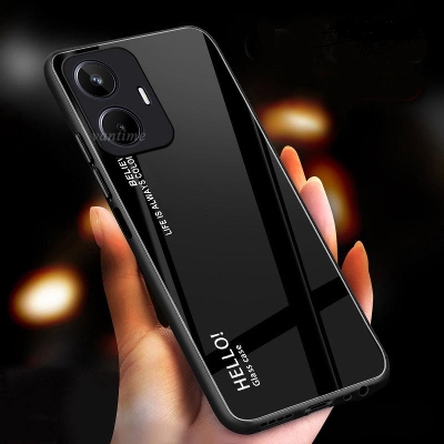 Picture of For Realme C55 Case Gradient Phone Back Hard Glass Cover