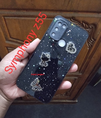 Picture of For Symphony Z55 Plating Soft Casing Ladies Square Frame Phone Case For Symphony Z55 Shiny Bling Back Cover - Phone Back Cove