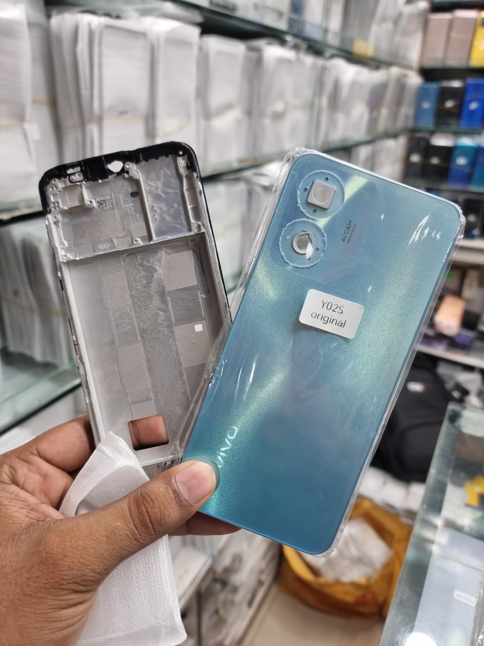 Picture of Original vivo Y02s Full body housing (org) Full Panel  (blue)