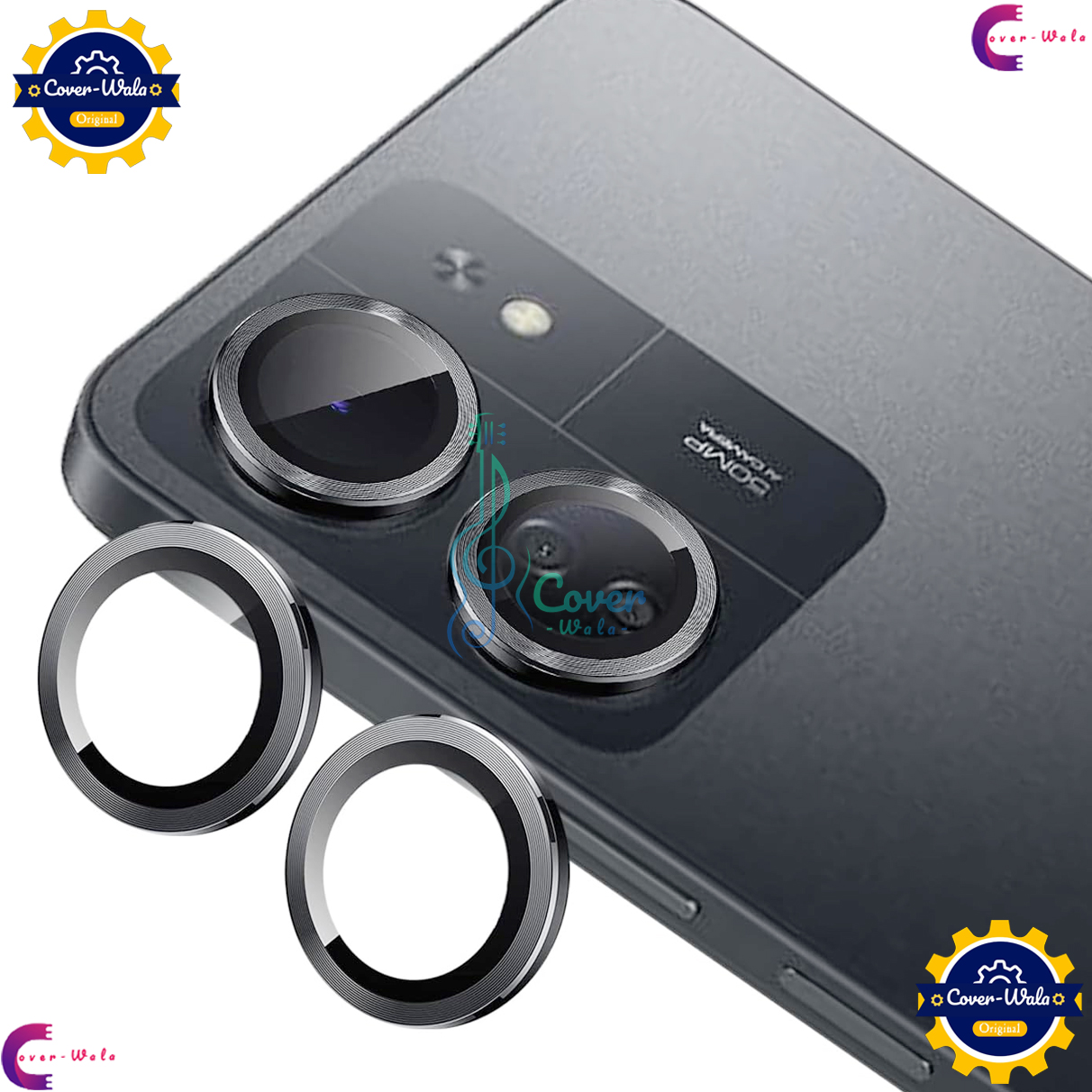 Picture of For  Redmi 13C 4G Camera Protector WSKEN Metal Ring Tempered Glass Camera Lens Protector by AL-Huda Gadget Corner